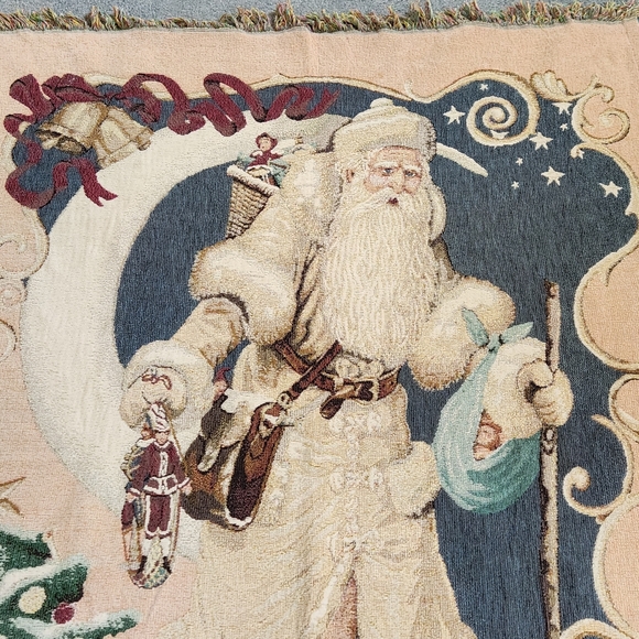 NWT Carolinas Mutual Woodworkers & Weavers Assoc Santa woven blanket Made in USA - Picture 2 of 12